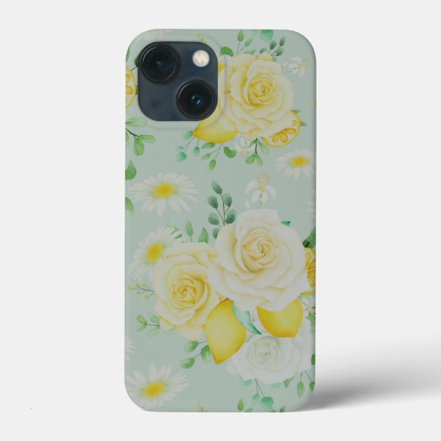 Cute Flowers and Lemons Fodral-Mate iphone case (Baksida)