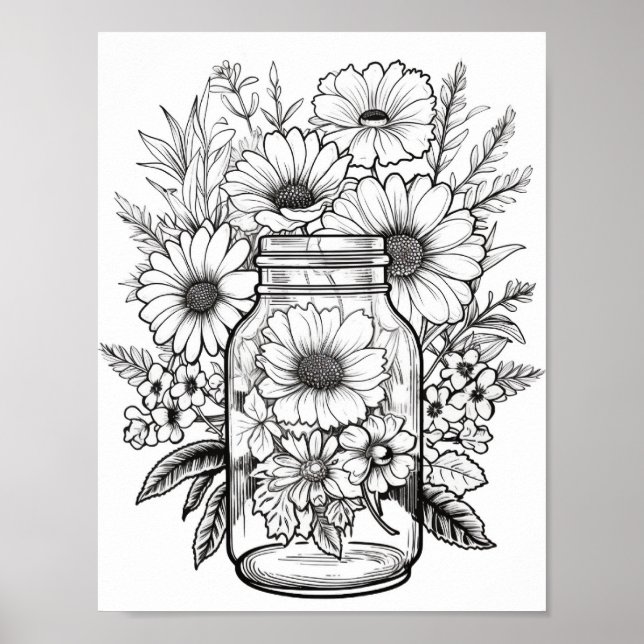Cute Flowers i Burk Poster (Framsidan)