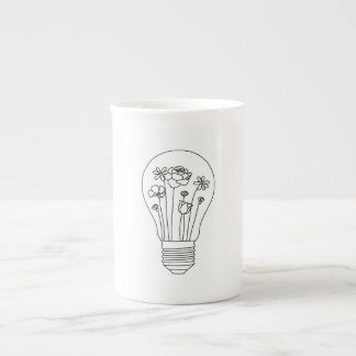 Cute Flowers i Light Bulb Line Design Design Benporslin Mugg