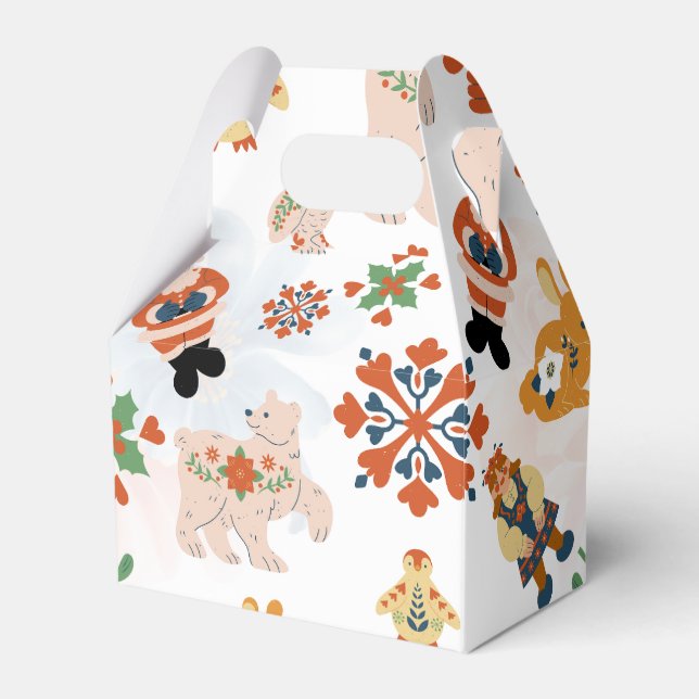 Cute Flowers jul Mönster med Santa Presentaskar (Framsidan Sidan)