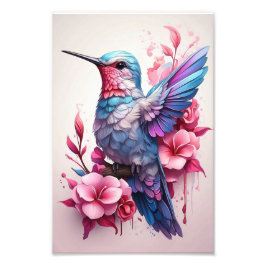 Cute Flowers Magic Bird Fototryck