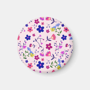 Cute Flowers och Butterflies på Rosa Magnet