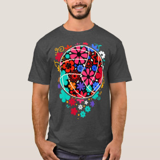 Cute Flowers och Volleyball Gift Skriv ut volleyba T Shirt