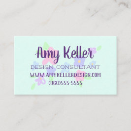 Cute Flowers Pastel Visitkort