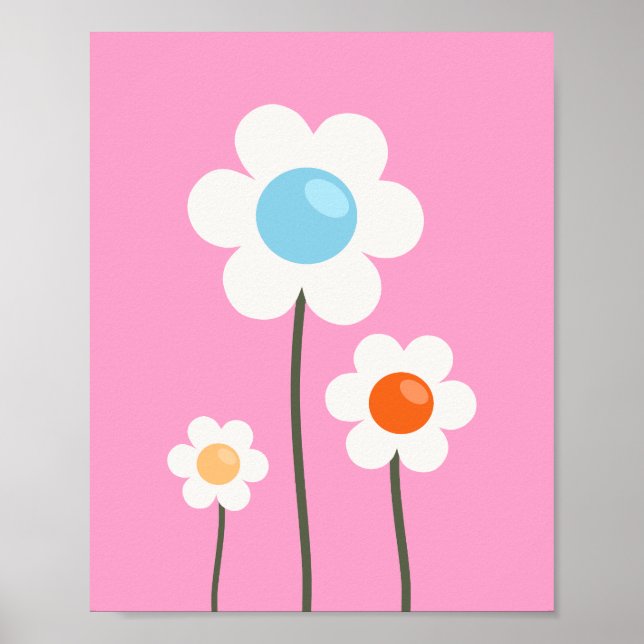 Cute Flowers Rosa Poster (Framsidan)