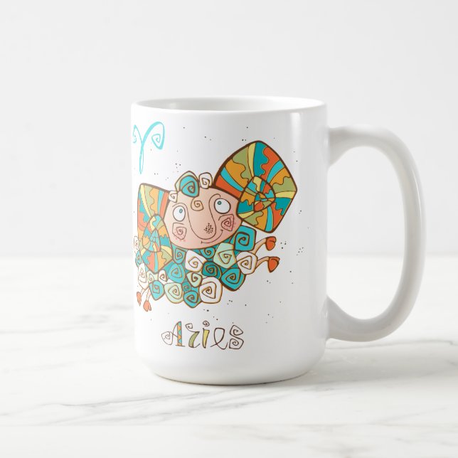 Cute Fluffy Aries Kaffemugg (Höger)