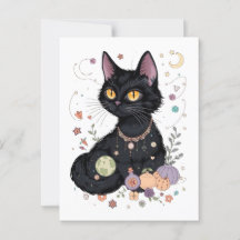 Cute Fluffy Black Cat med magiska gåvor