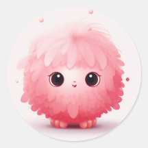 Cute Fluffy Boll Tecknad Stickers