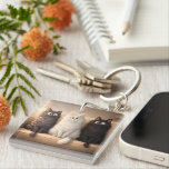 Cute Fluffy Cartoon Cats Whimsical Pet Accessory<br><div class="desc">Carry your keys with a touch of undeniable cuteness with this adorable acrylic keychain featuring three fluffy cartoon cats! With their big, expressive eyes and soft, shaggy fur, these gray, white, and black kittens are sure to bring a smile to your face every time you reach for your keys. Perfect...</div>