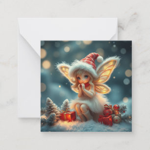 Cute fluffy christmas Fairy Anteckningskort