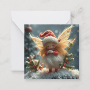 Cute fluffy christmas Fairy Anteckningskort