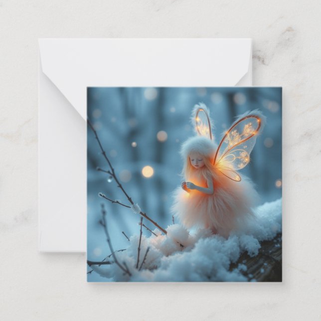 Cute fluffy christmas Fairy Anteckningskort (Framsida)