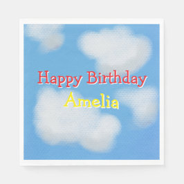 Cute fluffy clouds Birthday Pappersservett