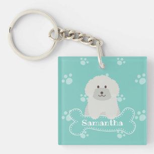 Cute Fluffy Curly Jacka Hund Monogram för valpen P