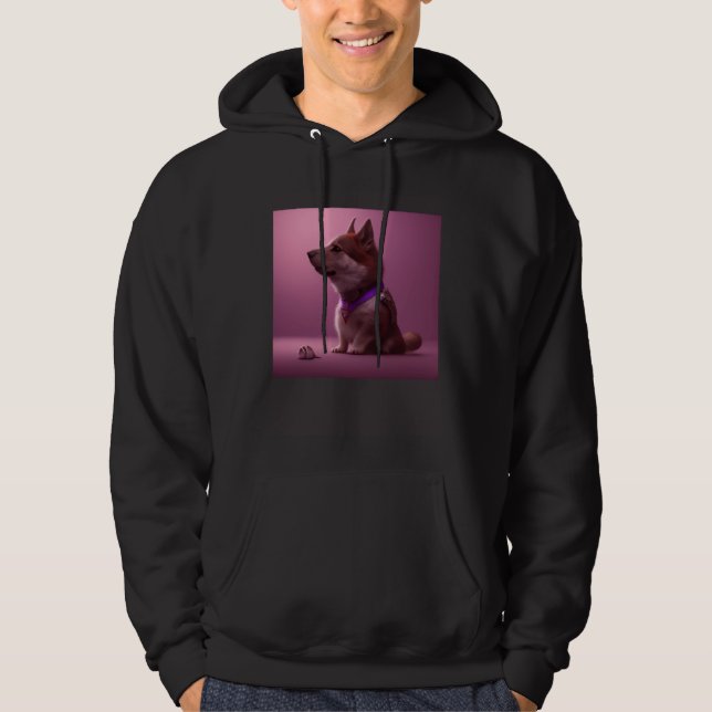 Cute Fluffy Dog Shiba Inu Husky Sheepdog Shepherd  Hoodie (Framsida)