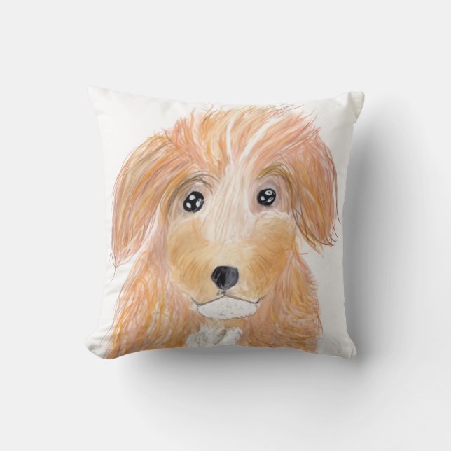 Cute fluffy hund kudde (Framsida)