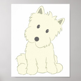 Cute Fluffy Hund T-Shirt Poster