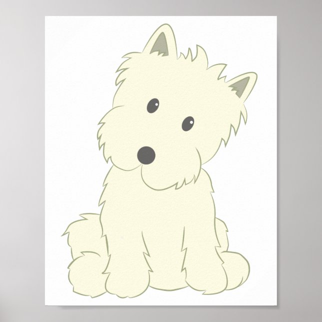 Cute Fluffy Hund T-Shirt Poster (Framsidan)