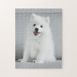 Cute Fluffy Japansk spitz Puppy Pussel
