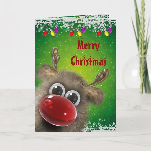 Cute Fluffy jul-Ljus-kort Helgkort (Framsida)