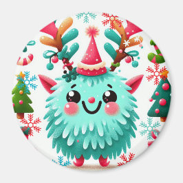 Cute fluffy jul monster Magnet