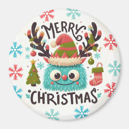 Cute fluffy jul monster Magnet