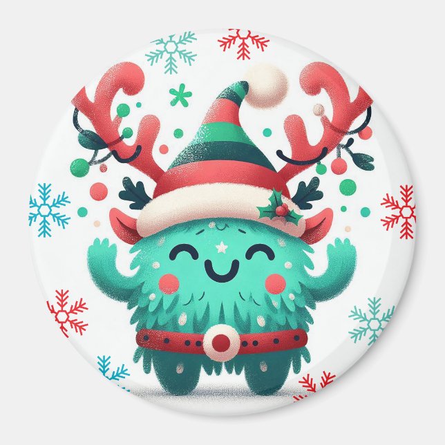 Cute fluffy jul monster Magnet (Framsidan)