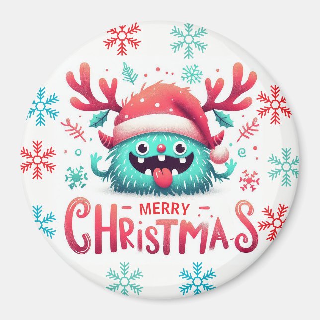 Cute fluffy jul monster Magnet (Framsidan)