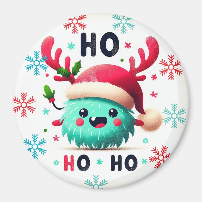 Cute fluffy jul monster Magnet (Framsidan)