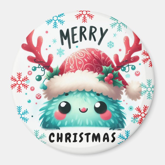 Cute fluffy jul monster Magnet (Framsidan)