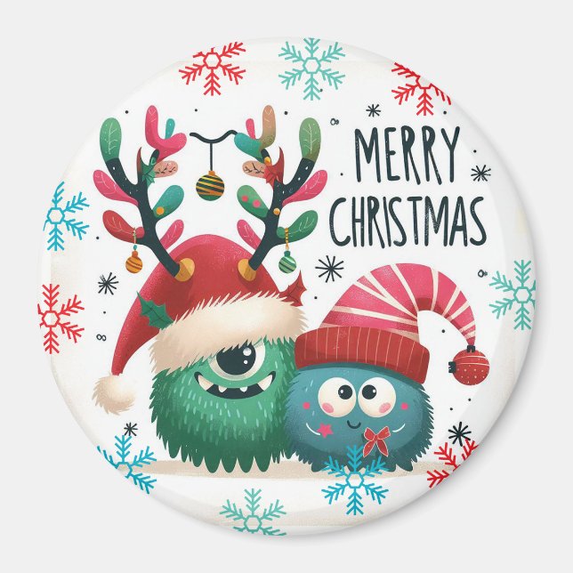 Cute fluffy jul monster Magnet (Framsidan)