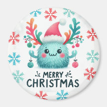 Cute fluffy jul monster Magnet