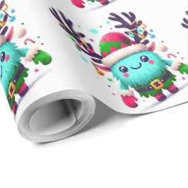 Cute fluffy jul monster Magnet Presentpapper