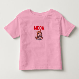 Cute Fluffy Kitten med hjärtgestur | Bekvämt T Shirt