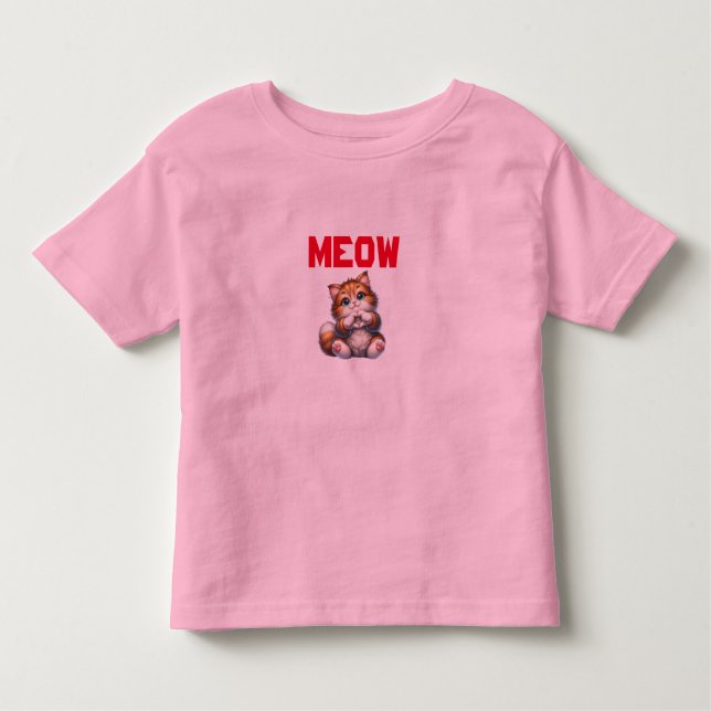 Cute Fluffy Kitten med hjärtgestur | Bekvämt T Shirt (Framsida)
