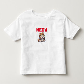 Cute Fluffy Kitten med hjärtgestur | Bekvämt T Shirt