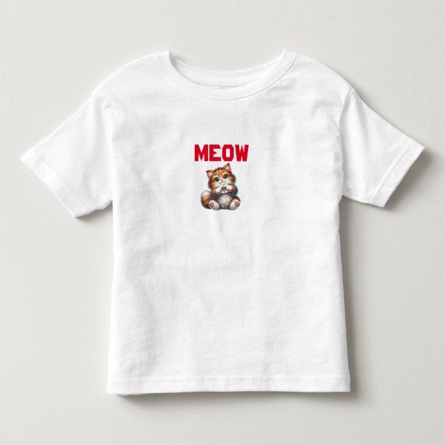 Cute Fluffy Kitten med hjärtgestur | Bekvämt T Shirt (Framsida)