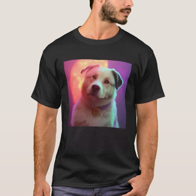Cute Fluffy Labrador Retriever Beagle Dog Sunset P T Shirt (Framsida)
