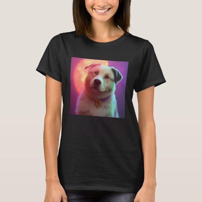 Cute Fluffy Labrador Retriever Beagle Dog Sunset P T Shirt (Framsida)