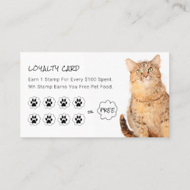 Cute Fluffy Orange Cat Pet Shop Loyalty Cards- Visitkort