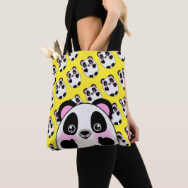 Cute Fluffy Panda Animal with Sweet Thumbs Up Tygkasse