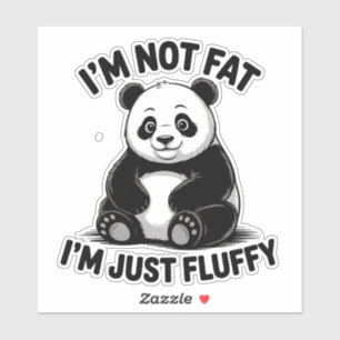 Cute Fluffy Panda med funny citat Klistermärken