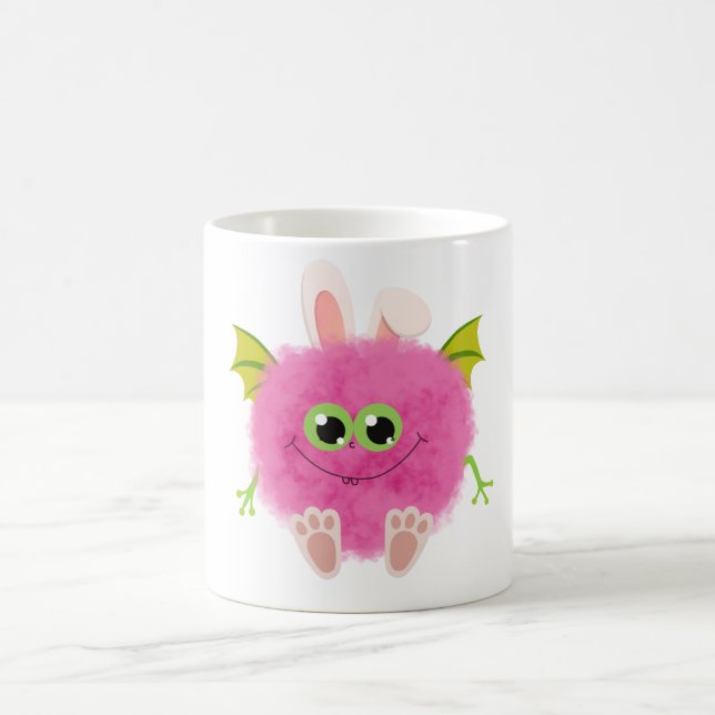 Cute fluffy rabbit monster kaffemugg (Center)