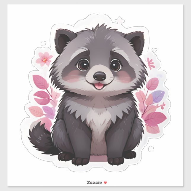 Cute Fluffy Raccoon Klistermärken (Ark)