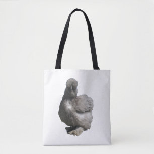 Cute Fluffy-Sällsyntet Res Blue Silkie Chicken Tygkasse