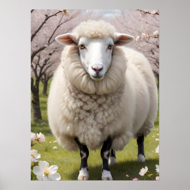 Cute Fluffy Sheep Poster (Framsidan)