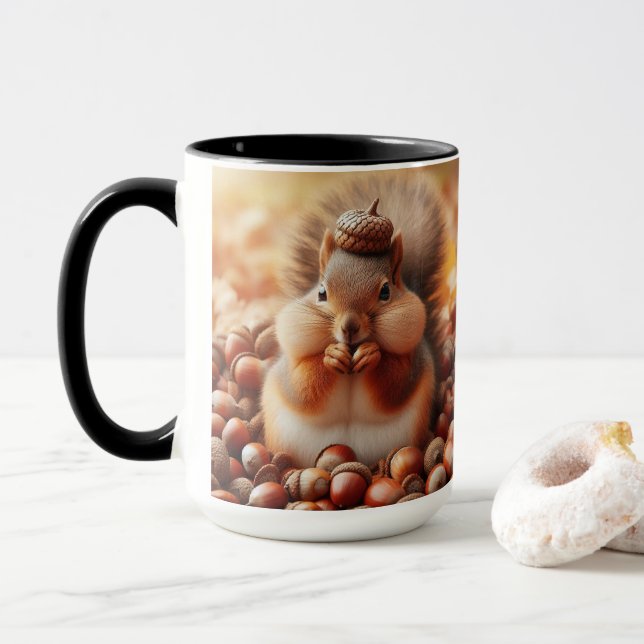 Cute Fluffy Squirrel Mugg (Med munk)