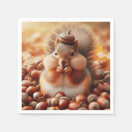 Cute Fluffy Squirrel Pappersservett