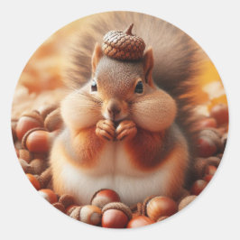 Cute Fluffy Squirrel Runt Klistermärke