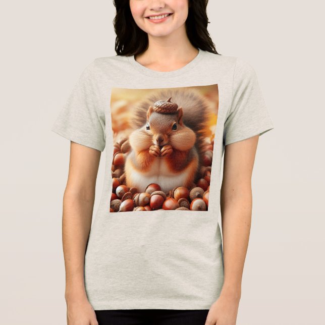 Cute Fluffy Squirrel T Shirt (Framsida)